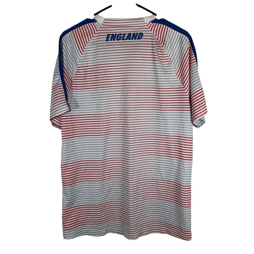 Nike Mens England Soccer Training Jersey Vauxhall Striped White Red Large - Picture 3 of 6